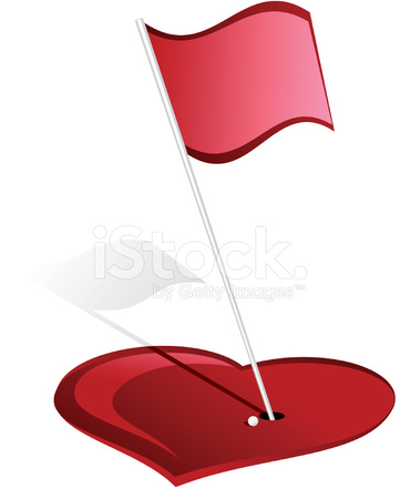 361x440 Golf Hole Valentine Stock Vector