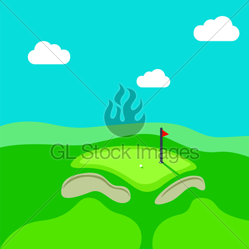 500x500 Golf Hole Vector Green Tee Background Illustration Gl Stock Images