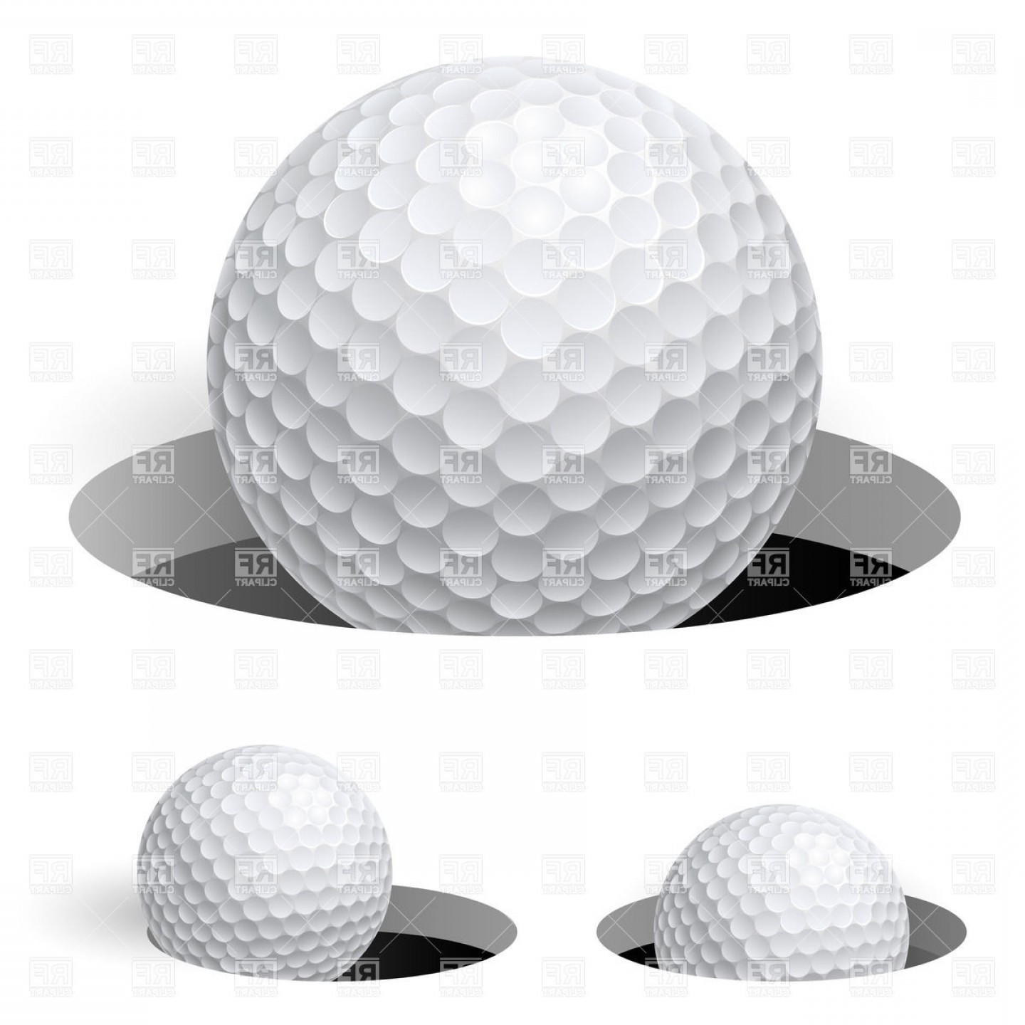 1440x1440 Golf Ball In Hole Vector Clipart Newwaysys
