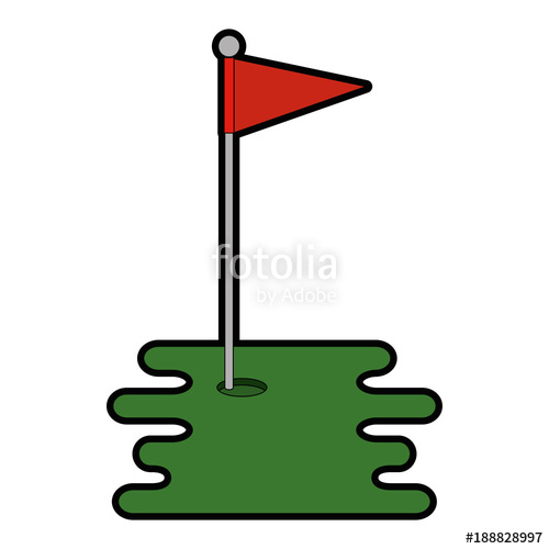 500x500 Golf Hole With Flag Vector Illustration Design Stock Image