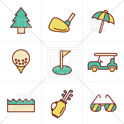 400x400 Golf Icons Set Vector Image Of Icons And Emblems Iconmama
