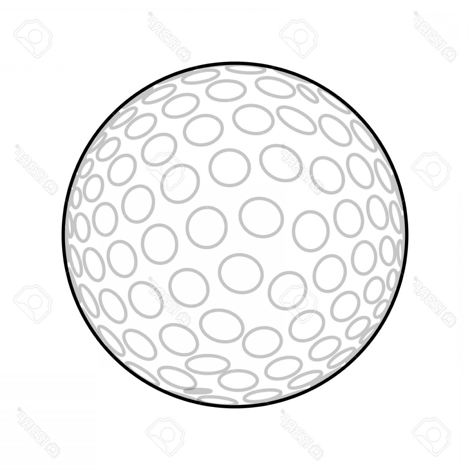 1560x1560 Photostock Vector Golf Ball Isolated Icon Vector Illustration