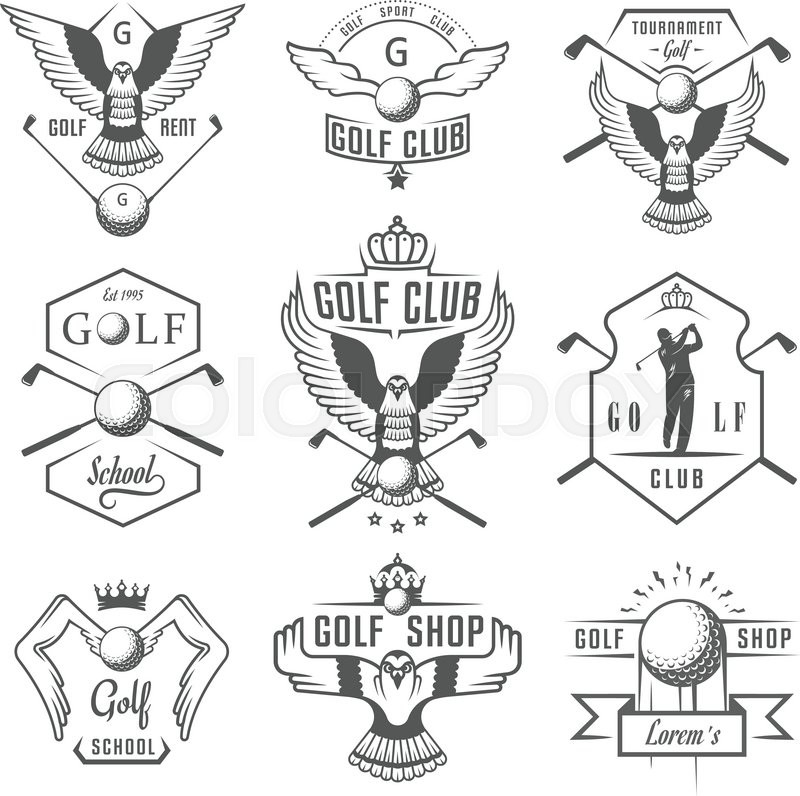 800x796 Vector Set Of Vintage Golf Club Logos, Stock Vector Colourbox