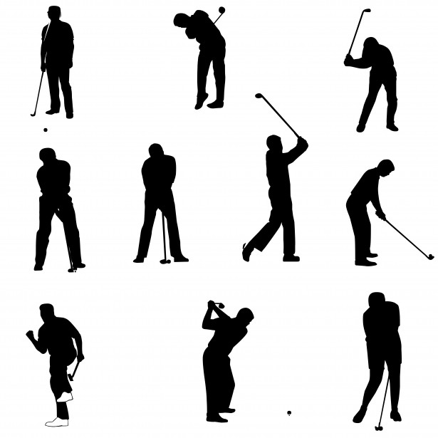 615x615 Golf Silhouettes Free Stock Photo