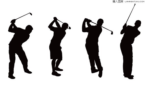 600x424 Golf Action Silhouette Vector Material My Free Photoshop World