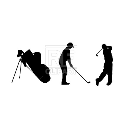400x400 Golf Players Silhouette Vector Image Of People Prague