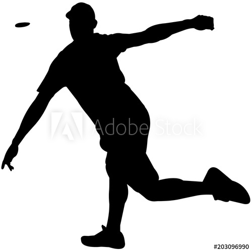 500x500 Disc Golf Silhouette, Disc Golf Clipart, Disc Golf Sports Vector