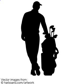 335x355 Download Golf Player With Golf Bag