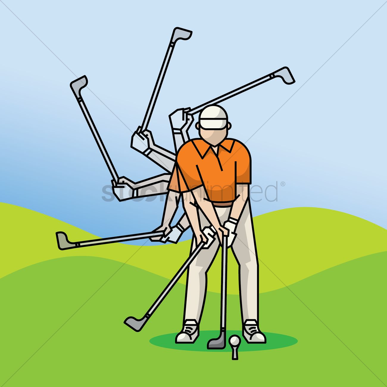 1300x1300 Golf Swing Vector Image