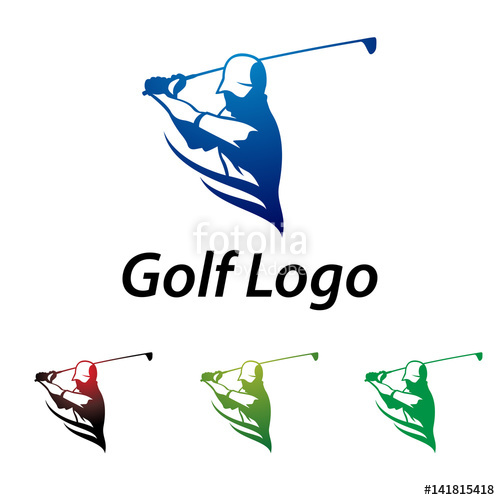 500x500 Golf Logo Abstract Swing And Hit The Ball Stock Image And Royalty