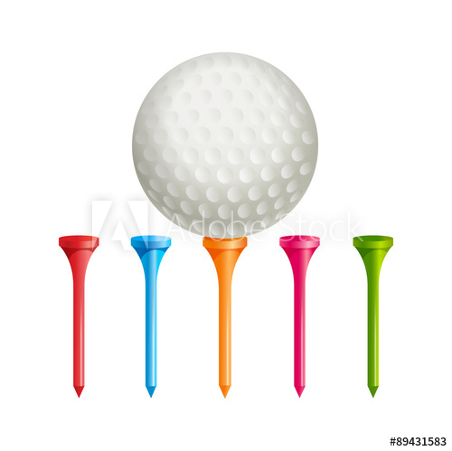 500x499 Golf Tees Vector Golf Ball On Tee