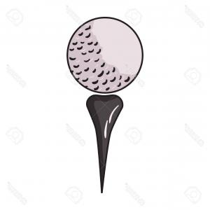 300x300 Photostock Vector Golf Ball On Tee Icon In Cartoon Style Isolated