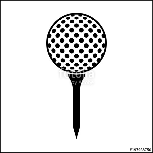 500x500 Golf Ball On Tee Icon Stock Image And Royalty Free Vector