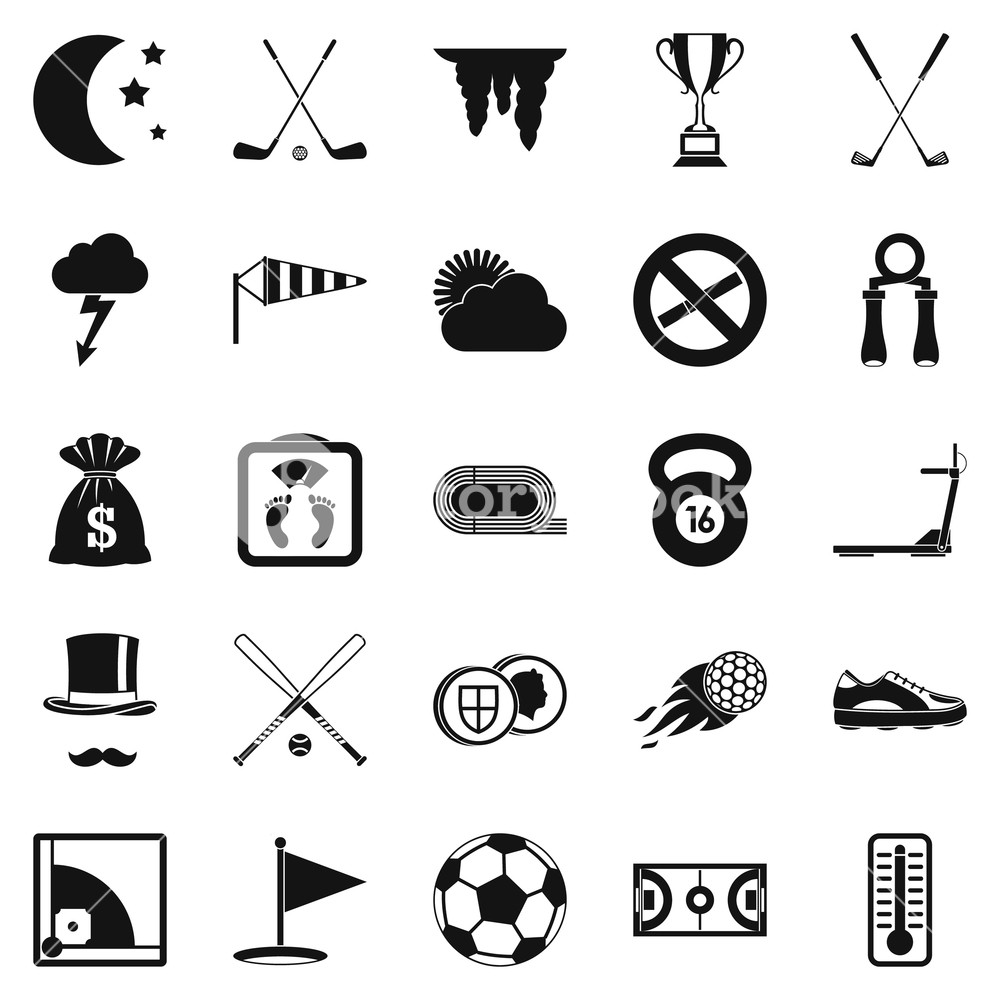 1000x1000 Playing Golf Icons Set Simple Set Of Playing Golf Vector Icons