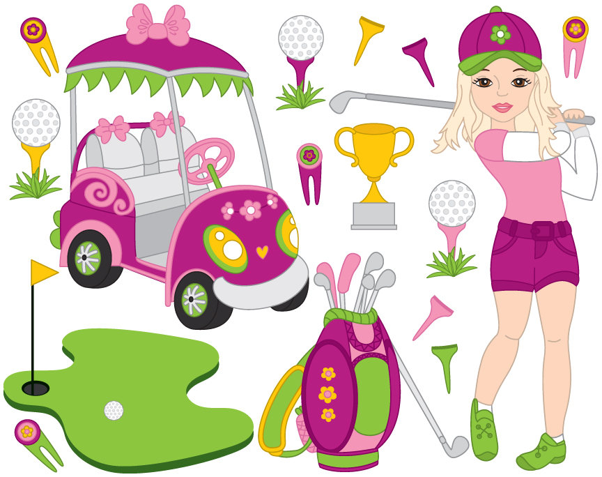 864x684 Golf Clipart Vector Golf Clipart Golfer Clipart Golf Girl Etsy