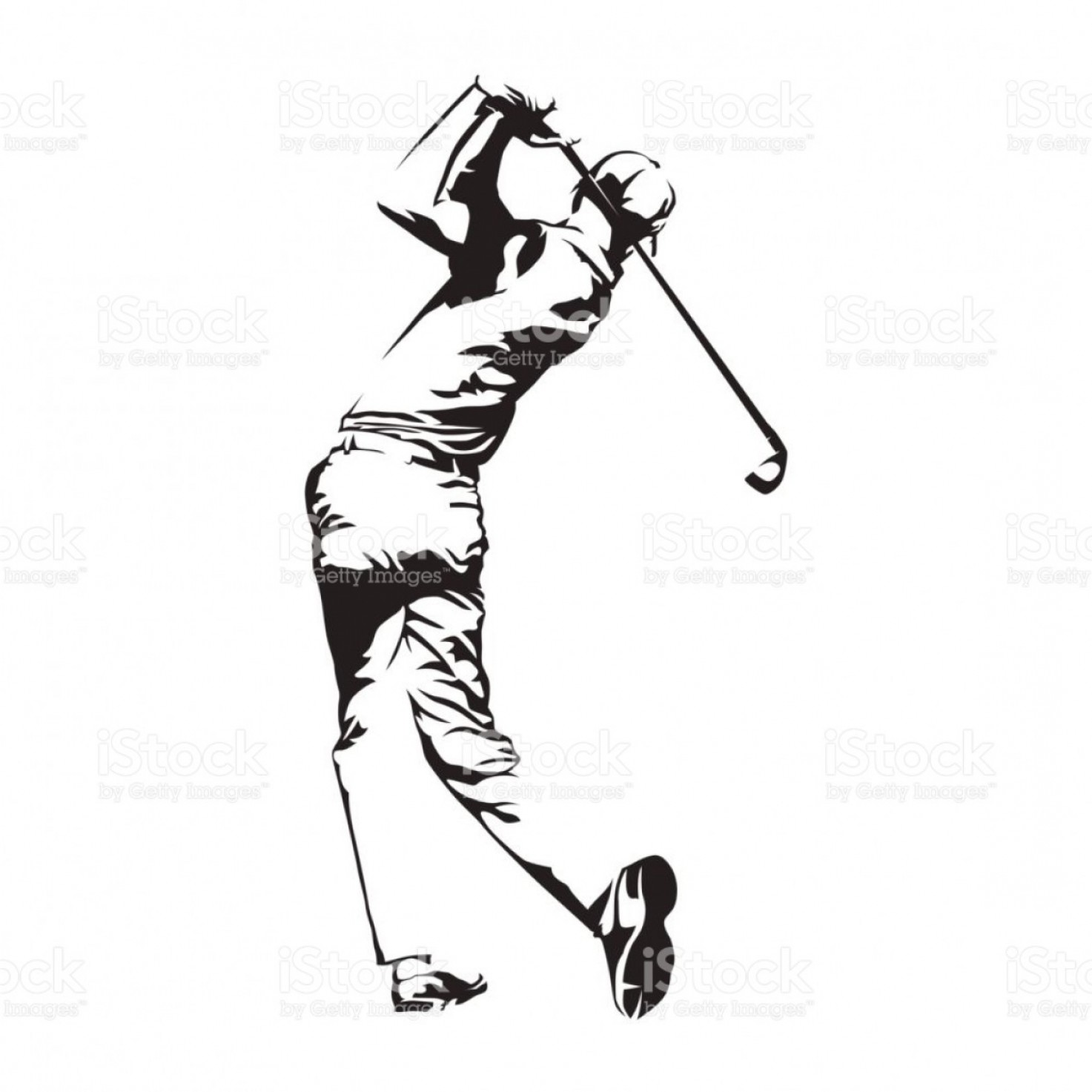 1473x1473 Golf Player Abstract Vector Silhouette Golfer Sketch Gm Handandbeak