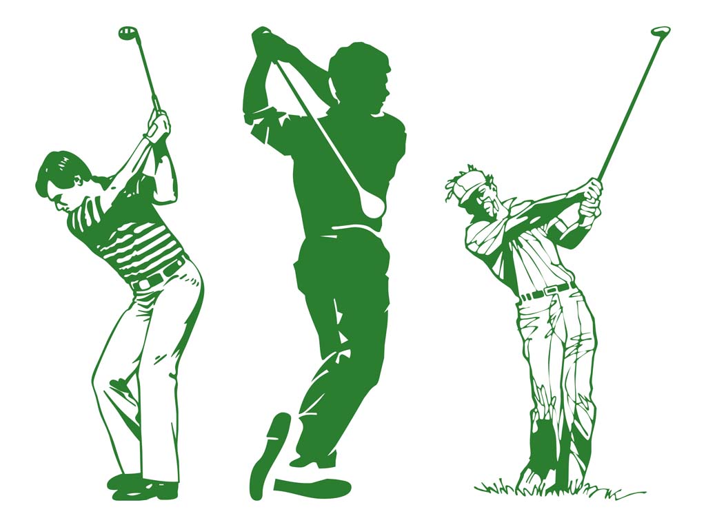 1024x765 Golfers Vector Vector Art Graphics
