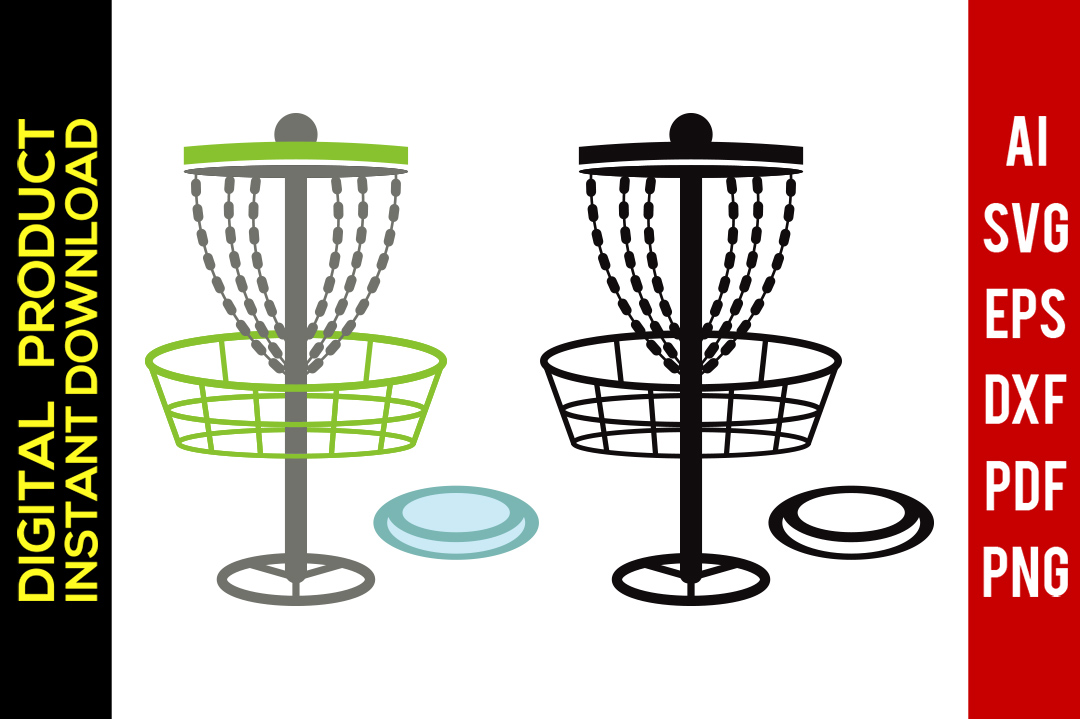 1080x719 Disc Golf Disc Golf Silhouette Vector Clip Art