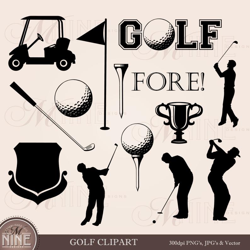 794x794 Golf Clip Art Golf Accents Design Elements Golf Download Etsy