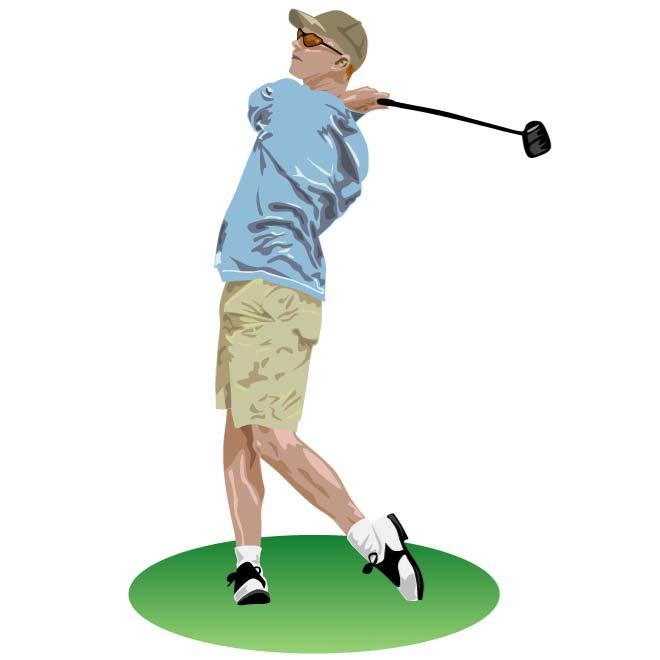 660x660 Golf Player Vector Clip Art