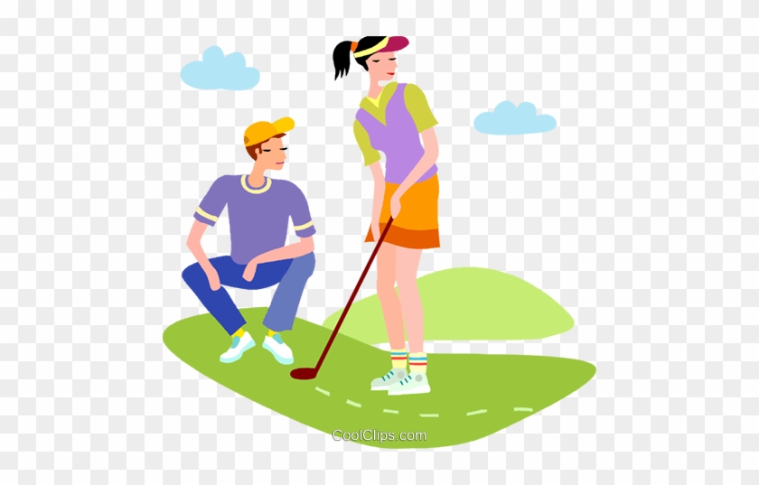 840x537 Golf Vector Clipart Of A Couple Playing Golf