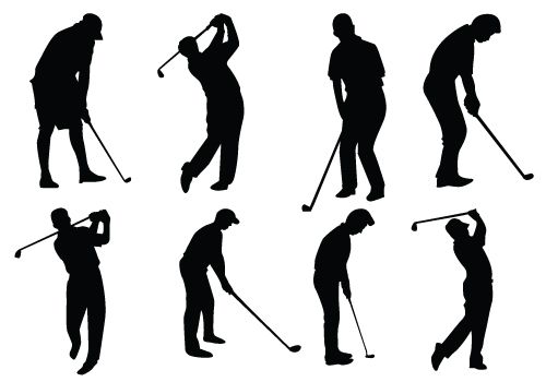 500x350 Female Golfer Silhouette Vector Formal Coolers Silhouette