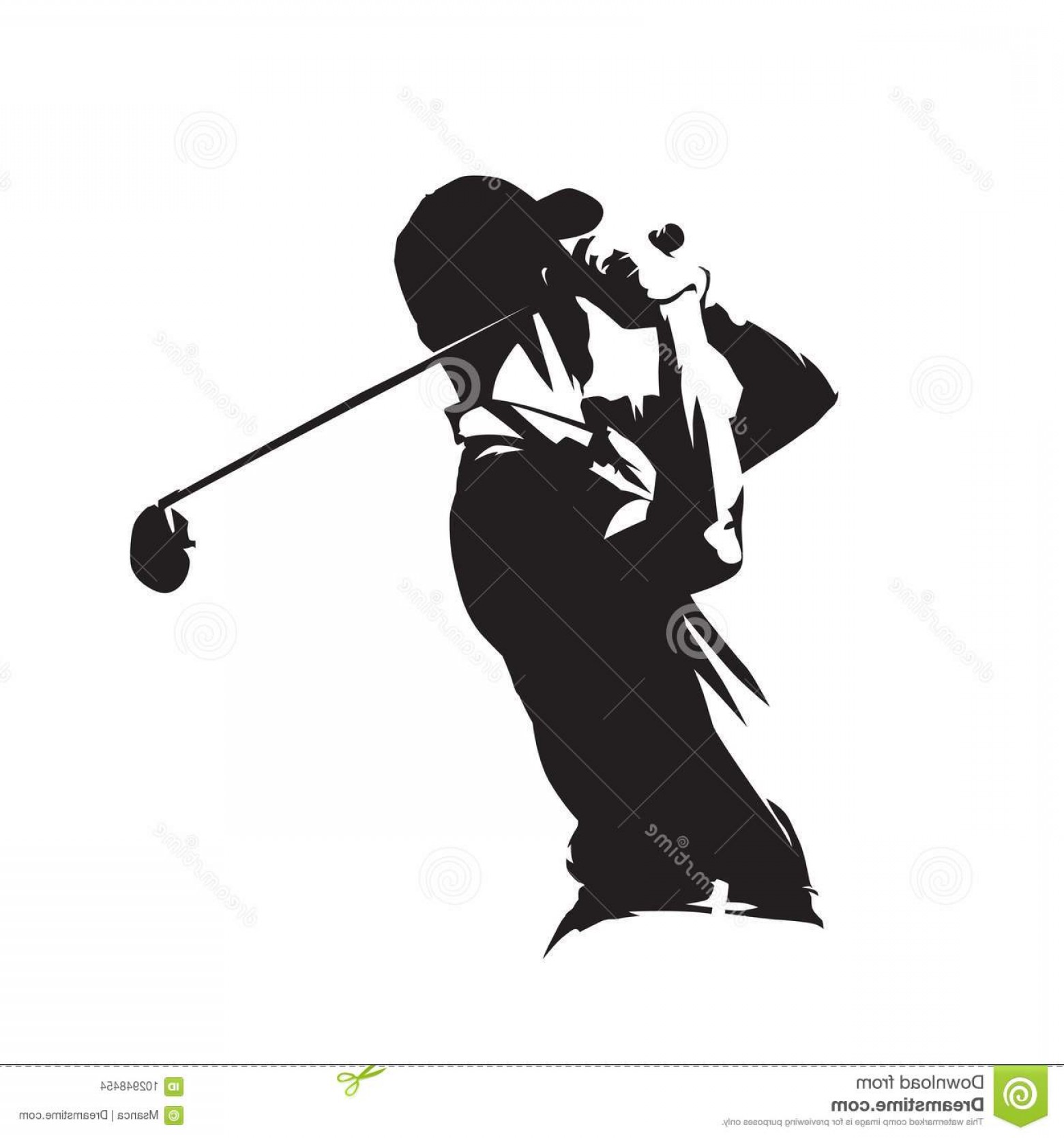1560x1668 Golf Player Icon Golfer Abstract Vector Silhouette Golf Player