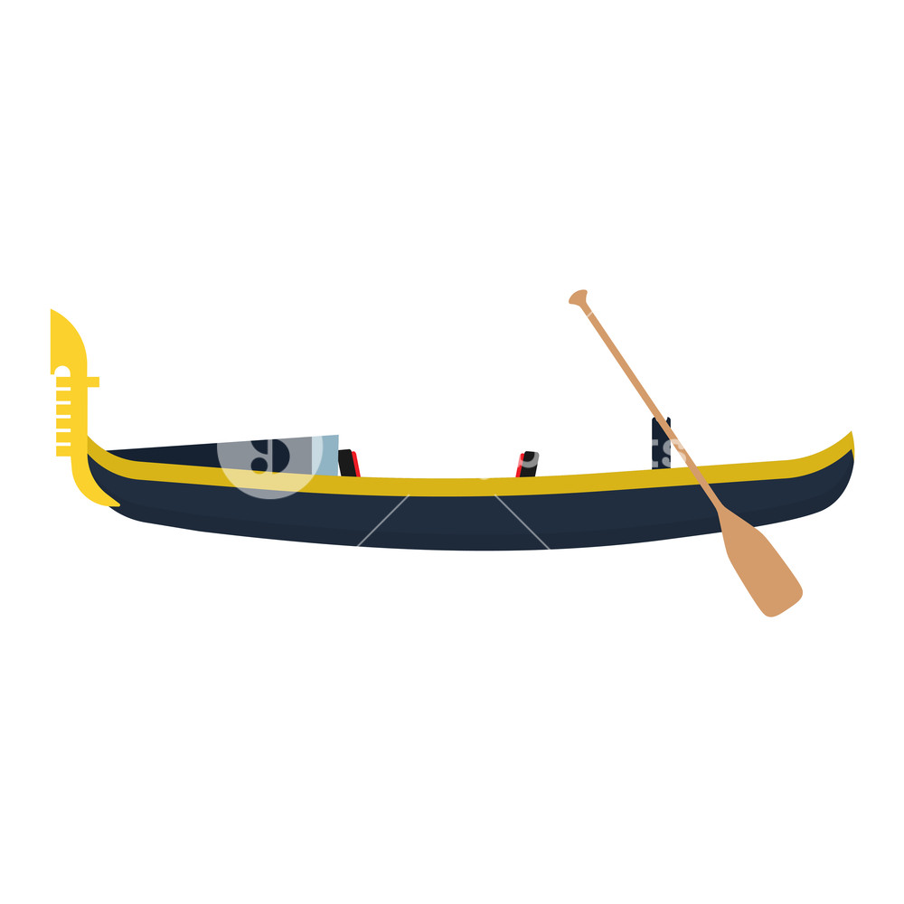 1000x1000 Gondola Boat Italy Venice Vector Icon Design Tourism Rowing