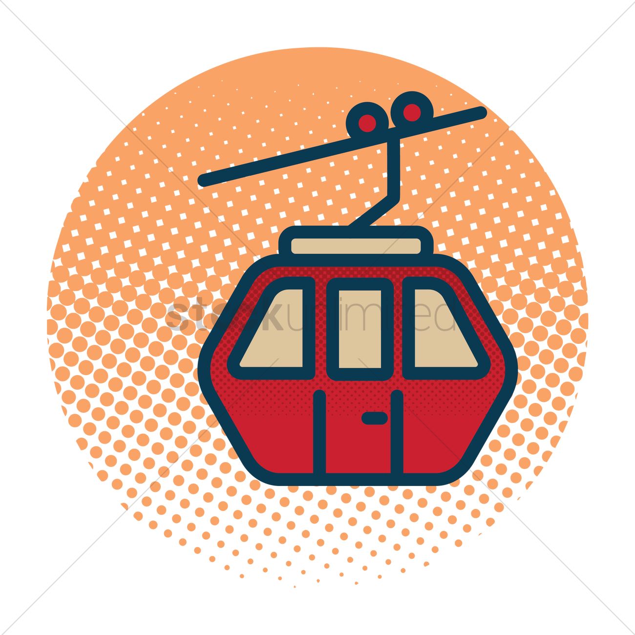 1300x1300 Ski Lift Gondola Vector Image