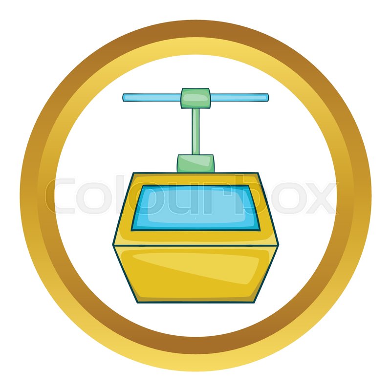 800x800 Ski Lift Gondola Vector Icon In Golden Stock Vector Colourbox