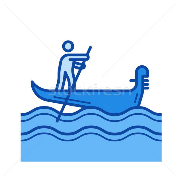 600x600 Venice Gondola Line Icon Vector Illustration Andrei Krauchuk