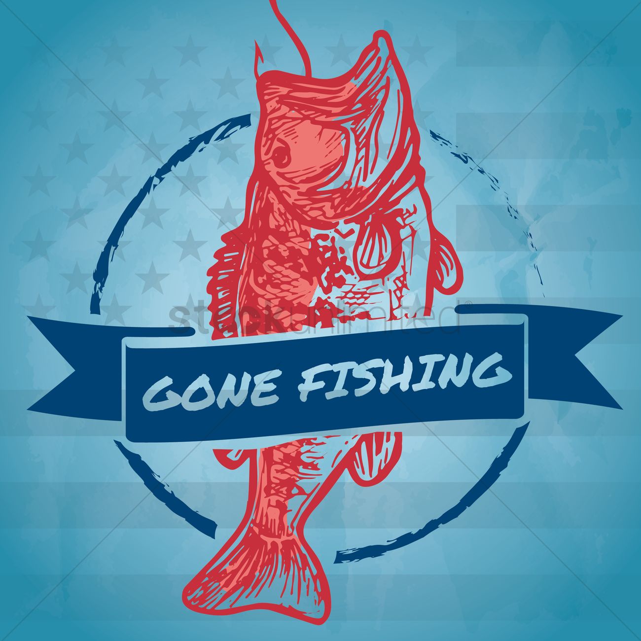 1300x1300 Gone Fishing Sign Vector Image