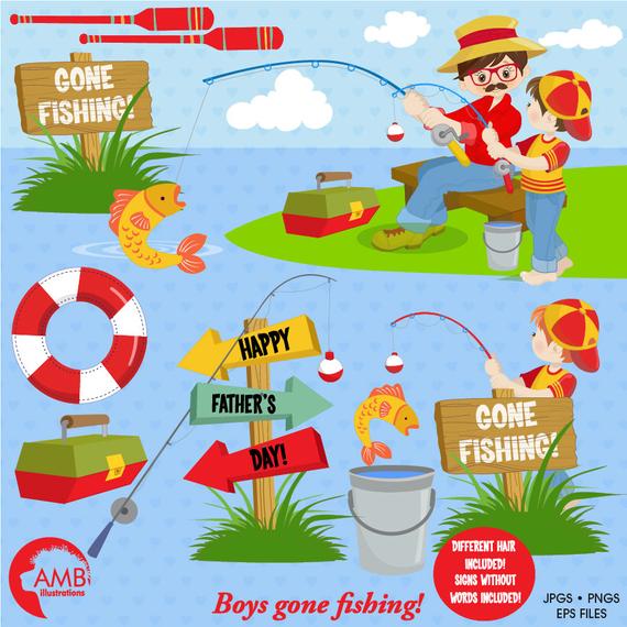 570x570 Father's Day Clipart, Gone Fishing Clipart, Daddy And Me Clipart