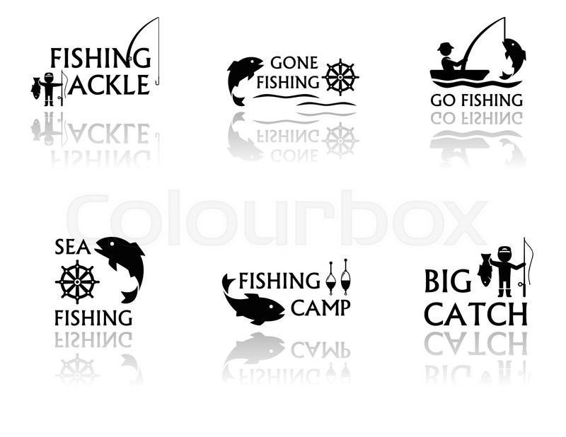 800x618 Set Of Black Fishing Symbols With Stock Vector Colourbox