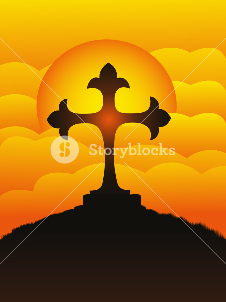 Vector Scenery For Good Friday Royalty Free Stock Image 750x1000 Vector Scenery For Good Friday Royalty Free Stock Image