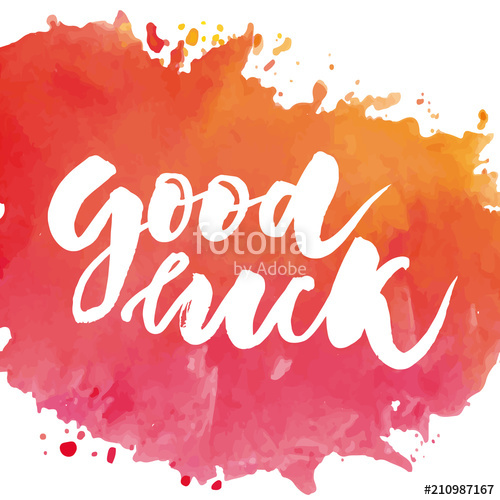 Lettering With Phrase Good Luck Vector Illustration Watercolor 500x500 Lettering With Phrase Good Luck Vector Illustration Watercolor