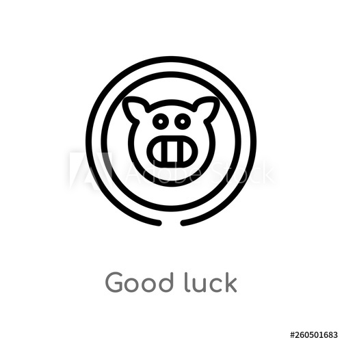 Outline Good Luck Vector Icon Isolated Black Simple Line Element 500x500 Outline Good Luck Vector Icon Isolated Black Simple Line Element