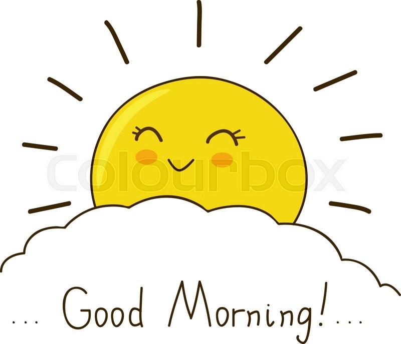 800x688 Happy Sun Wishes You Good Morning Stock Vector Colourbox