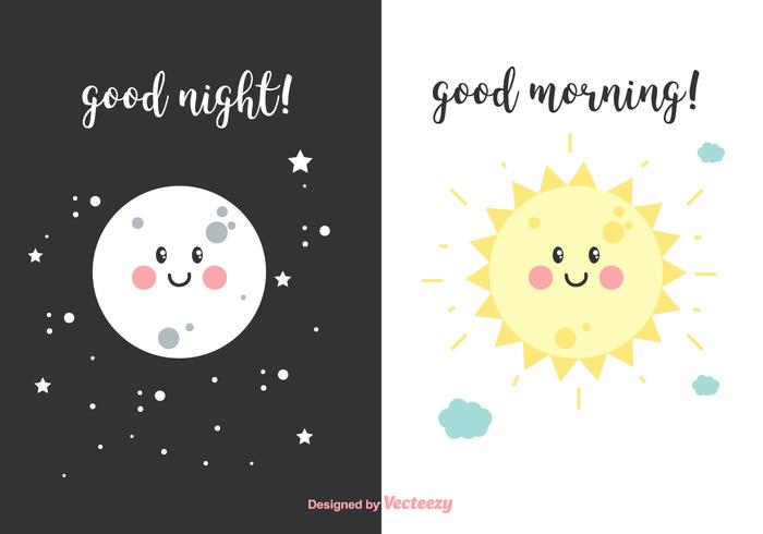 700x490 Night And Morning Vector Cards