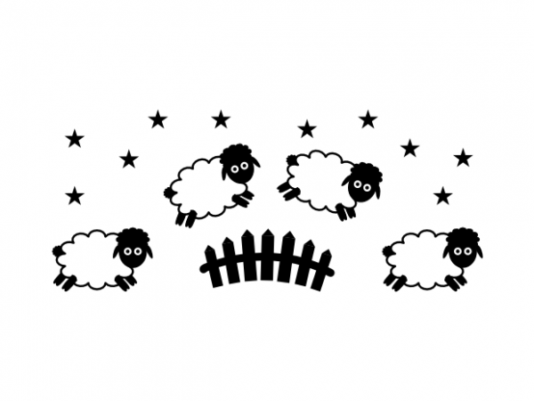 600x450 Flock Of Sheep Children Sleep Good Night Vector T Shirt Design