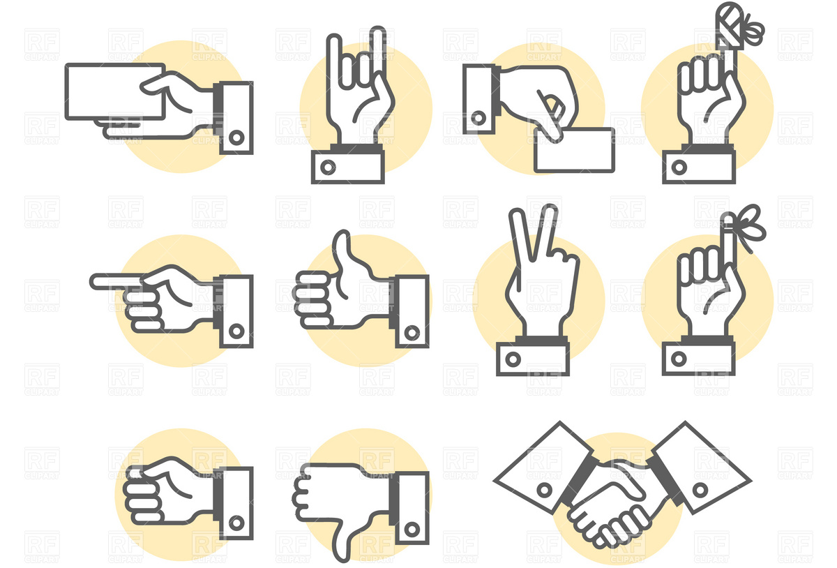 1200x814 Simbolic Hand And Fingers Signs Vector Image Of Signs, Symbols