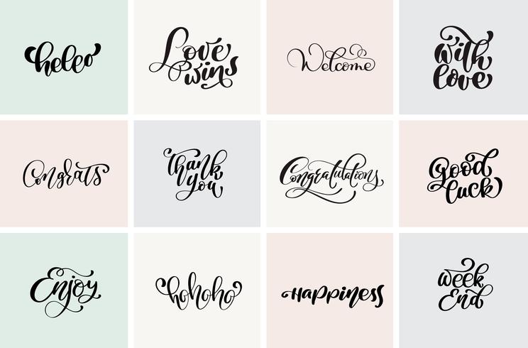 744x490 Welcome, Thank You, Congratulation, Good Luck, Weekend, Etc Set