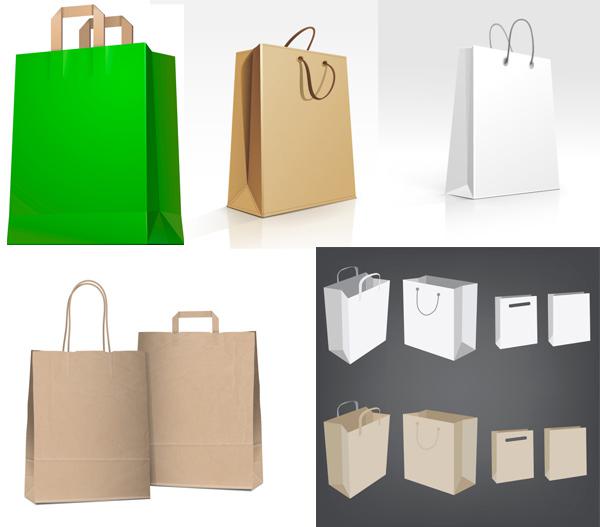 600x527 Paper Bags Template Vector