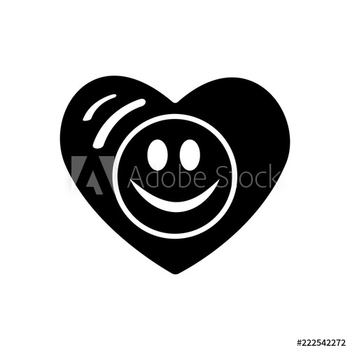 500x500 Symbol Of Love Valentines Day Smiley Face Icon, Emoji In Heart