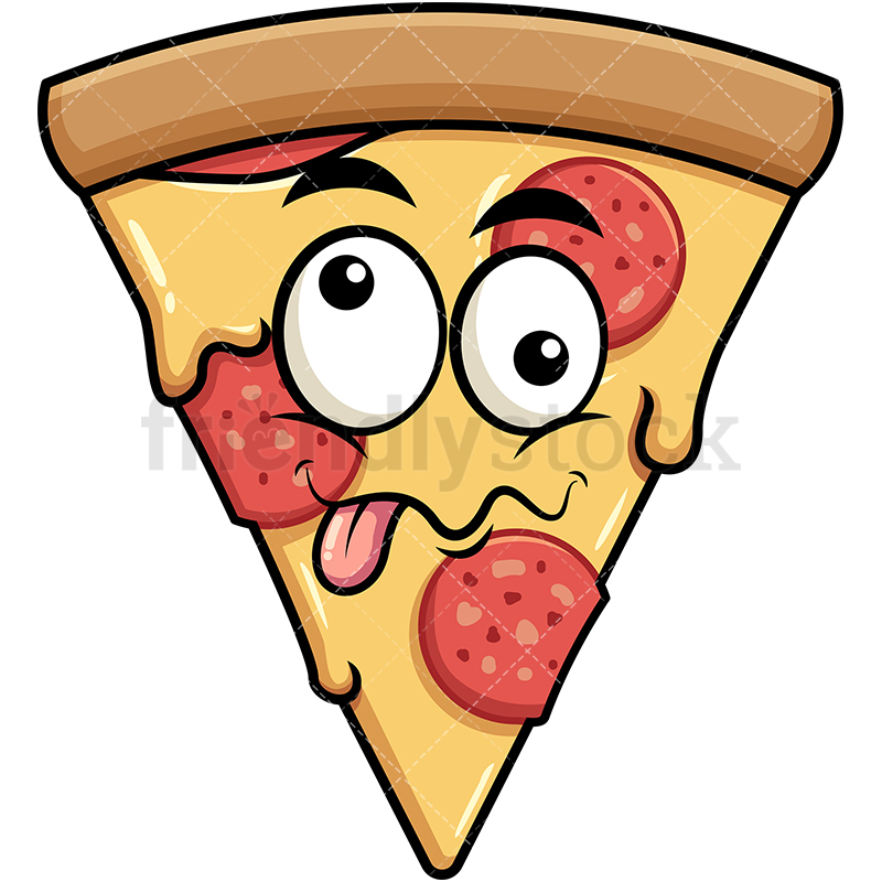 Goofy Crazy Eyes Pizza Emoji Cartoon Vector Clipart 800x800 Goofy Crazy Eyes Pizza Emoji Cartoon Vector Clipart