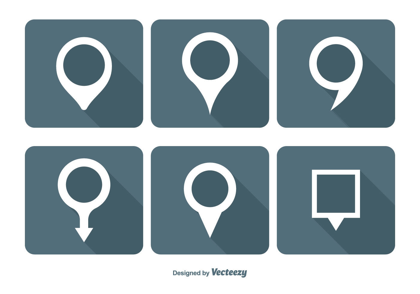 1400x980 Map Pin Vector Icon Set