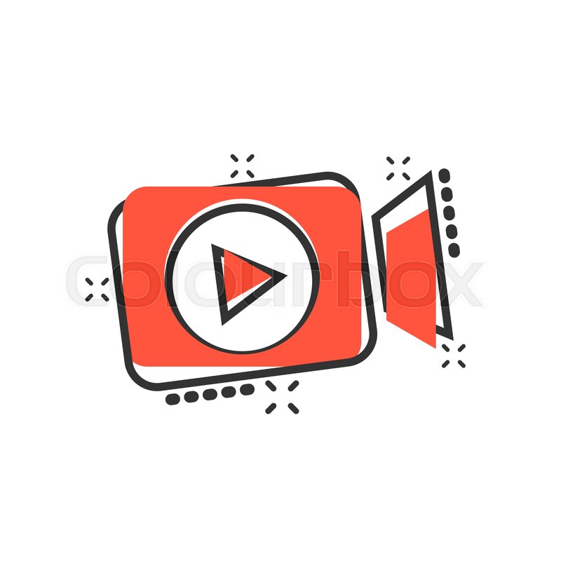 800x800 Video Camera Icon In Comic Style Stock Vector Colourbox