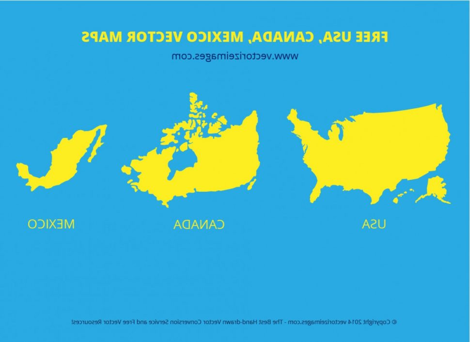 970x706 Us Map Usa Canada Mexico Vector Maps United States Map And World