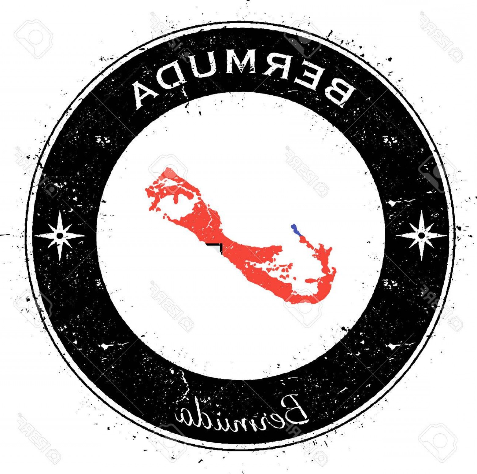 1560x1551 Photostock Vector Bermuda Circular Patriotic Badge Grunge Rubber