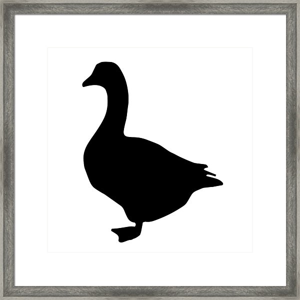 600x600 Black Silhouette Goose Vector Framed Print